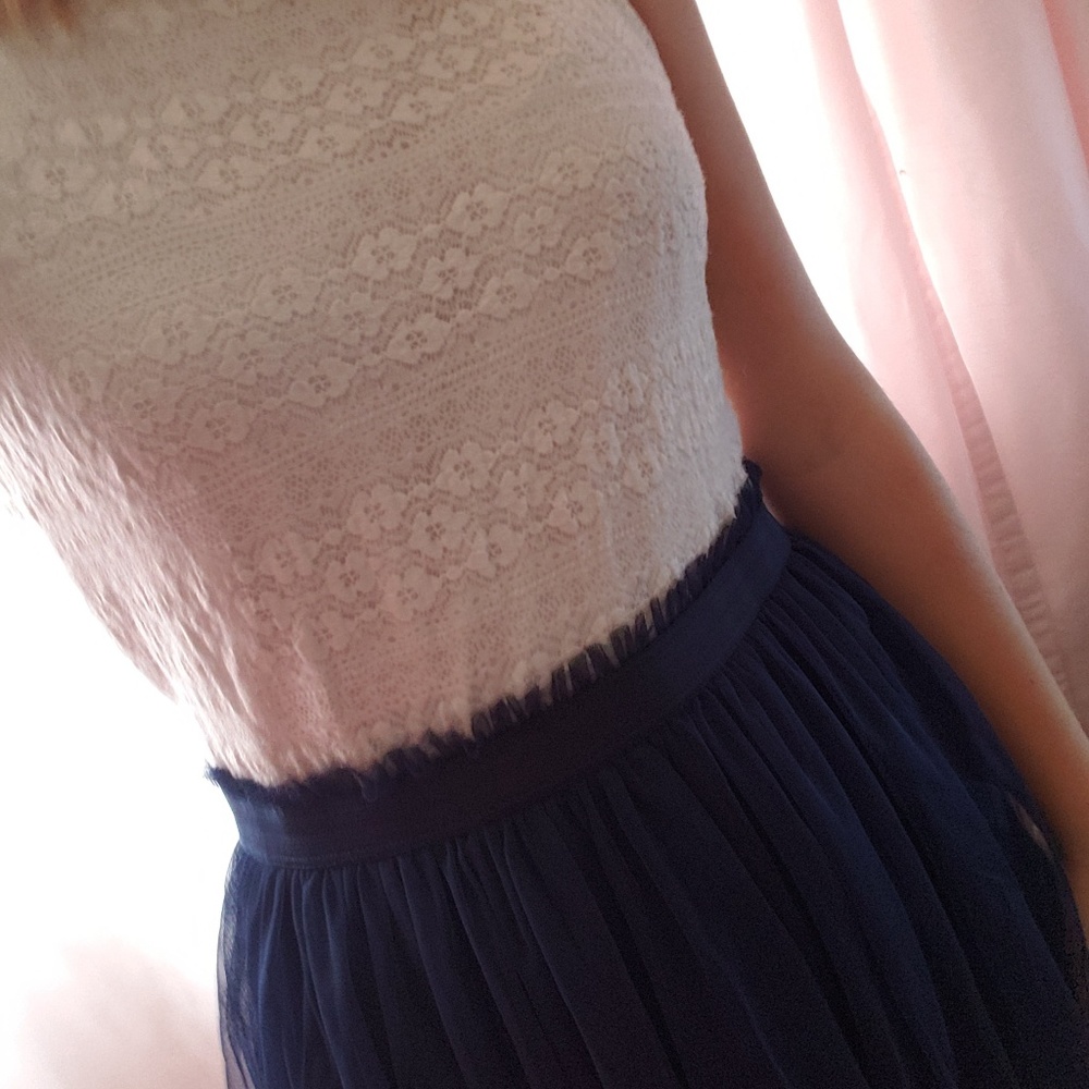 White and blue dress